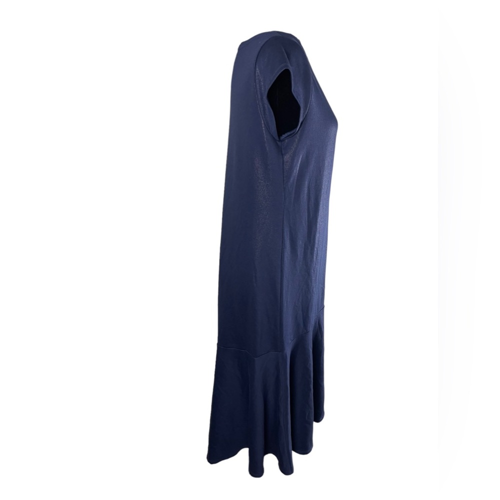 Anthropologie Maeve Ismene midi dress Navy Shimmer w/ Cap Sleeves - Picture 11 of 13